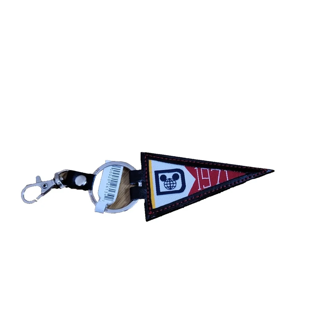 Disney Parks (RED) 1971 Walt Disney World Retro Pennant Keychain – New - Picture 1 of 6